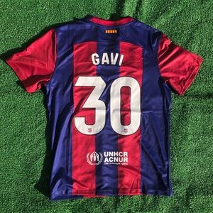 Men’s FC Barcelona Home Jersey 2023/24 #30 Gavi Size M
